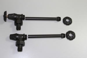 Комплект из 2-х угловых кранов с удлинительными трубками 1/2, цвет - антрацит