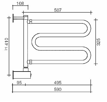 Полотенцесушитель поворотный 510 BOX (золото) Margaroli Vento 510GOB фото 2