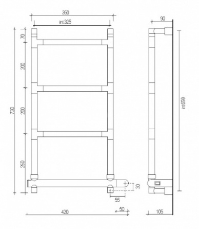 Полотенцесушитель электрический 582 BOX (хром) Margaroli Sereno 5823204CRNB фото 2