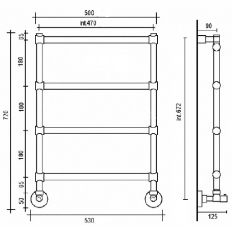 Полотенцесушитель водяной 442-4 (бронза) Margaroli Sole 4424704OBN фото 2