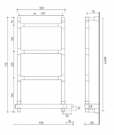 Полотенцесушитель электрический 582 BOX (хром) Margaroli Sereno 5824704CRNB фото 2