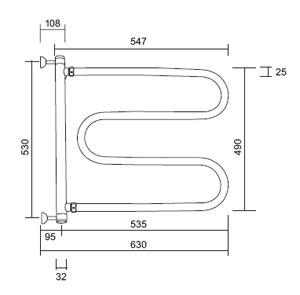 Полотенцесушитель электрический 500 (хром) Margaroli Vento 500CRC фото 2