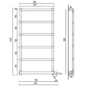 Полотенцесушитель электрический 542-6 BOX (бронза) Margaroli Sole 5424706ИRNB фото 2