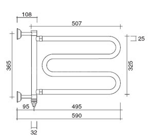 Полотенцесушитель поворотный 510 (хром) Margaroli Vento 510CRC фото 2