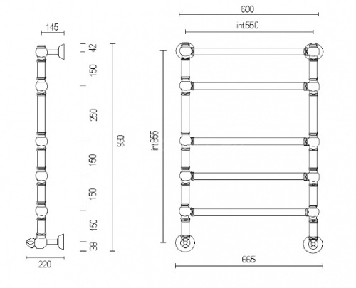Полотенцесушитель водяной 9-464 (хром) Margaroli Armonia 94645505CRN фото 2