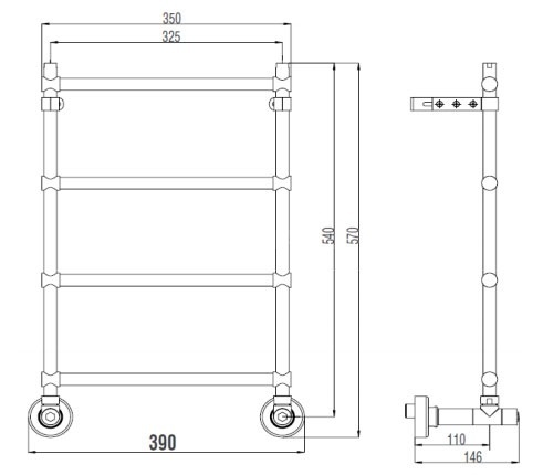 Полотенцесушитель водяной 3-442 (хром) Margaroli Mini 34423503CRN фото 2