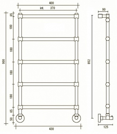 Полотенцесушитель водяной 442-5 (хром) Margaroli Sole 4423705CRN фото 2