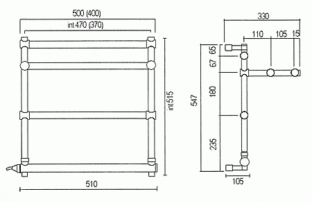Полотенцесушитель электрический 554 (золото) Margaroli Sole 5544703GOPC фото 2