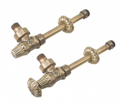 Комплект из 2-х угловых кранов с удлинительными трубками 1/2 фото 1