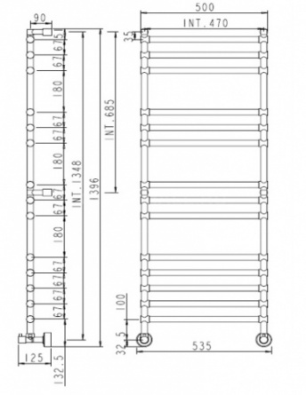 Полотенцесушитель водяной 464-14 (хром) Margaroli Sole 4644714CRN фото 2