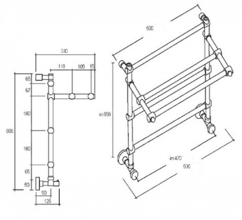 Полотенцесушитель водяной 455 (бронза) Margaroli Sole 4554703OBP фото 2