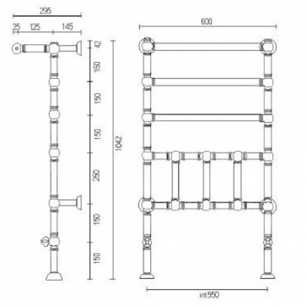 Полотенцесушитель водяной 9-300 (бронза) Margaroli Armonia 93005505OBP фото 2