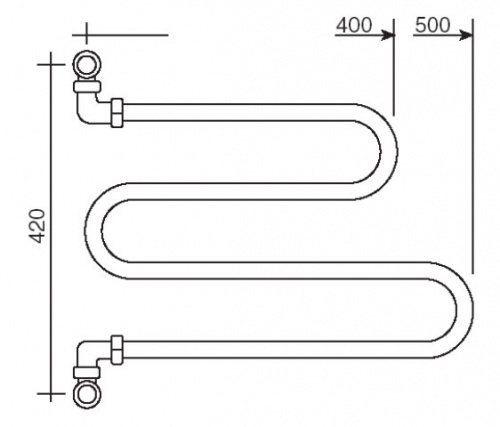 Полотенцесушитель водяной 406 (золото) Margaroli Vento 406GO фото 2