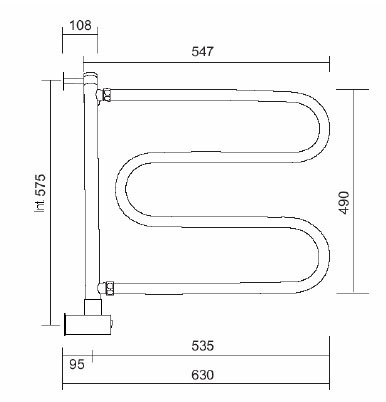 Полотенцесушитель поворотный 510 BOX (бронза) Margaroli Vento 510OBB фото 2