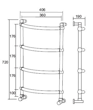 Полотенцесушитель водяной 432 (хром) Margaroli Luna 4323704CRN фото 2