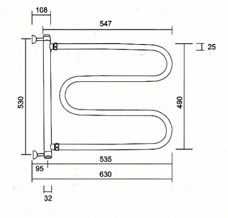 Полотенцесушитель электрический 500 (бронза) Margaroli Vento 500OBC фото 2