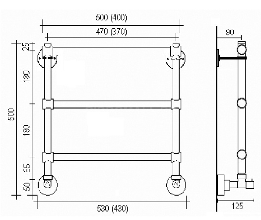 Полотенцесушитель водяной 440-3 (хром) Margaroli Sole 4403704CRN фото 2