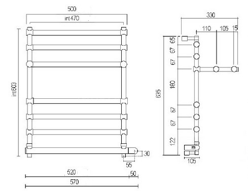 Полотенцесушитель электрический 552-6 BOX (хром) Margaroli Sole 5524706CRPB фото 2