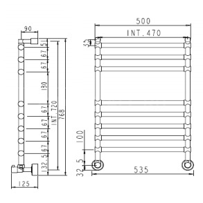 Полотенцесушитель водяной 464-8 (хром) Margaroli Sole 4644708CRN фото 2
