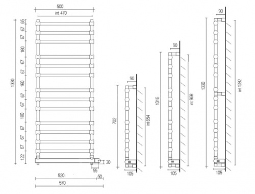 Полотенцесушитель электрический 564-11 BOX (бронза) Margaroli Sole 5644711OBNB фото 2