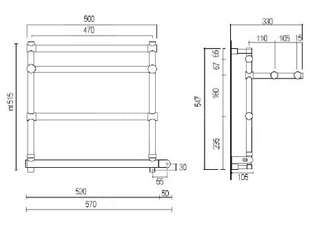 Полотенцесушитель электрический 554-3 BOX (хром) Margaroli Sole 5544703CRPB фото 2