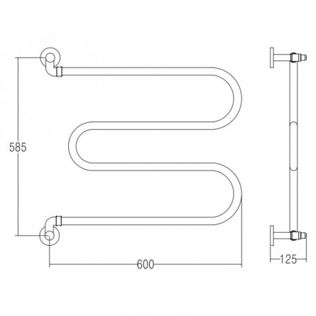 Полотенцесушитель водяной 400 (бронза) Margaroli Vento 400OB фото 2