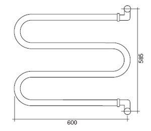 Полотенцесушитель водяной 400 (хром) Margaroli Vento 400CR фото 2