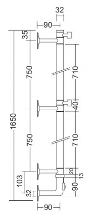 Полотенцесушитель электрический 616/L (хром) Margaroli Arcobaleno 616CR-1650 фото 2