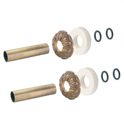 Комплект декоративных трубок и розеток D25/L160 мм Carlo Poletti латунь retro (комплект) фото 1