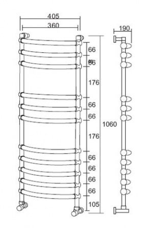 Полотенцесушитель водяной 434-11 (хром) Margaroli Luna 4343711CRN фото 2