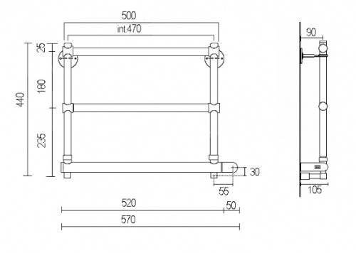 Полотенцесушитель электрический 540 BOX (хром) Margaroli Sole 5404703CRNB фото 2