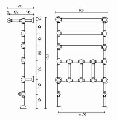 Полотенцесушитель водяной Margaroli Armonia 9-300 (золото) фото 2