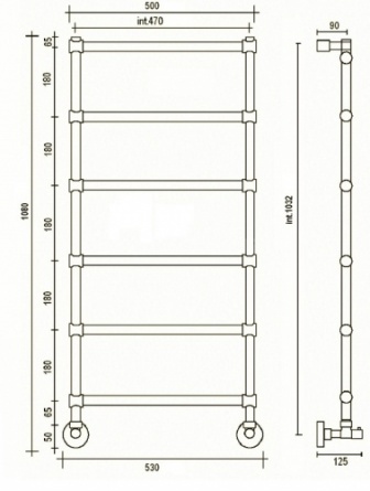 Полотенцесушитель водяной 442-6 (бронза) Margaroli Sole 4424706OBN фото 2